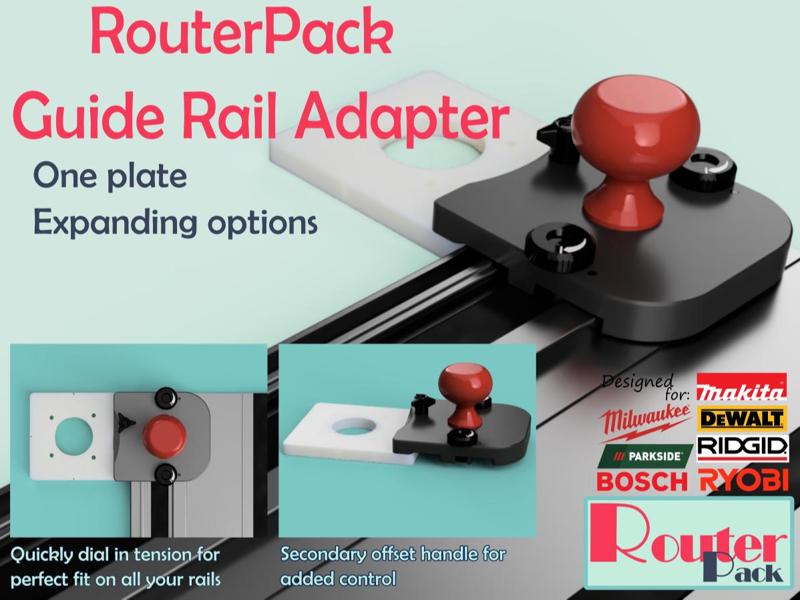RouterPack Compact Router Guide Rail Adapter