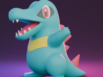 Totodile Model Starting Pokemon; Split and Full