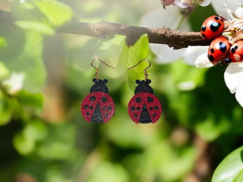 Ladybug in love earrings