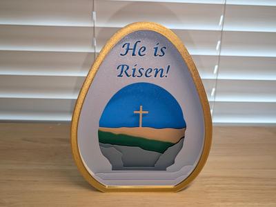 He is Risen Easter Egg Display