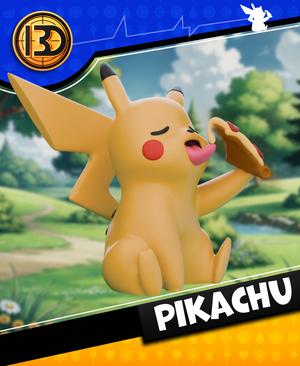 Pikachu eating Pizza