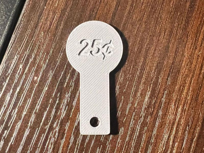 Aldi shopping cart key (US 25 cents)