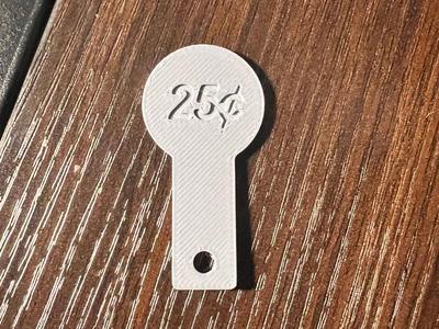 Aldi shopping cart key (US 25 cents)