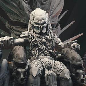 Predator on Throne 3D Printing Figurine in Diorama | Assembly