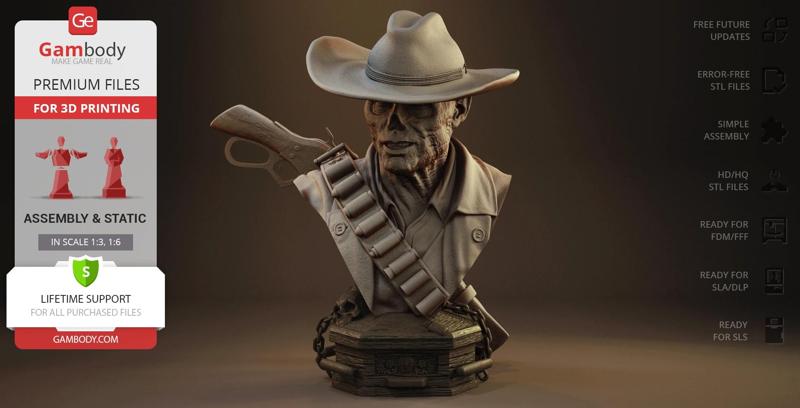 The Ghoul Bust STL files for 3D Printing | Assembly Model