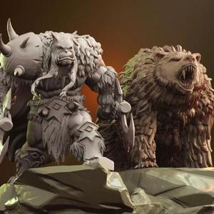 Rexxar & Misha in Diorama STL files for 3D Printing | Assembly Model