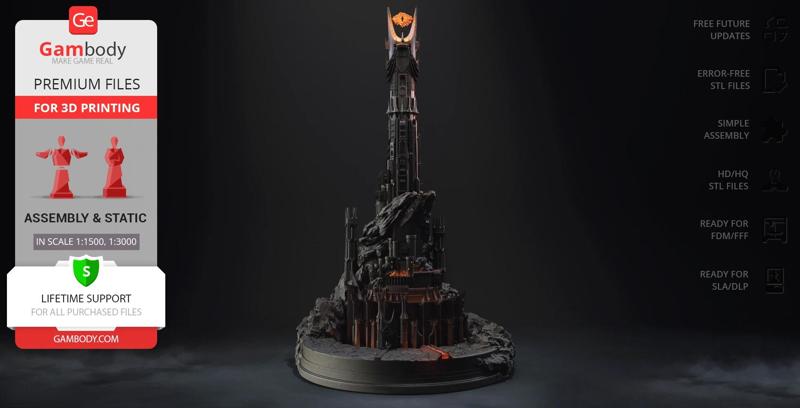 Barad-dur STL files for 3D Printing | Assembly Model