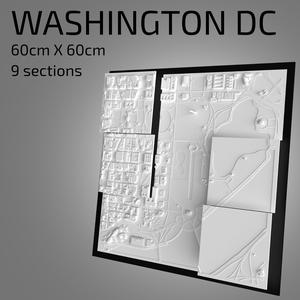3D Washington D.C | Digital Files | 3D STL File | Washington 3D Map | 3D City Art | 3D Printed Landmark | Model of Washington Skyline | Art