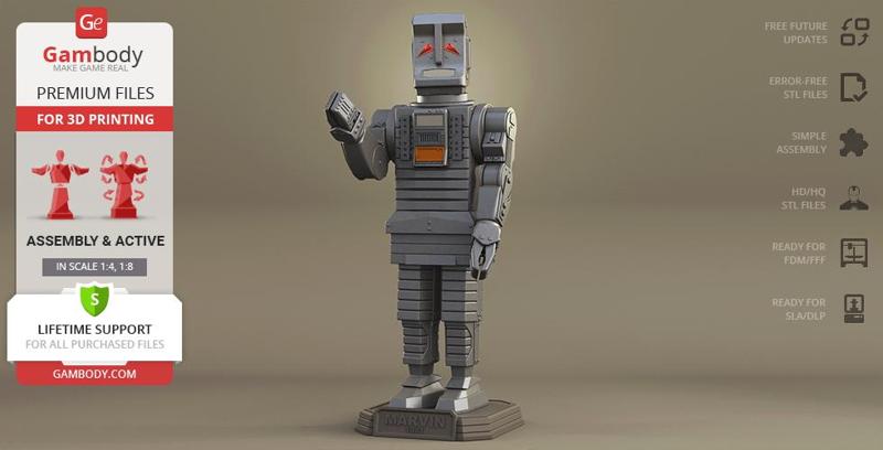 Marvin The Paranoid Android 1981 3D Printing Model | Assembly