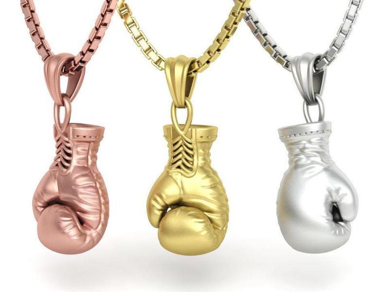 GOLD BOXING GLOVES PENDANT 3dmodel