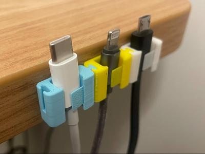 Modular Cable Clip Adapts to Desktops/Pegboards