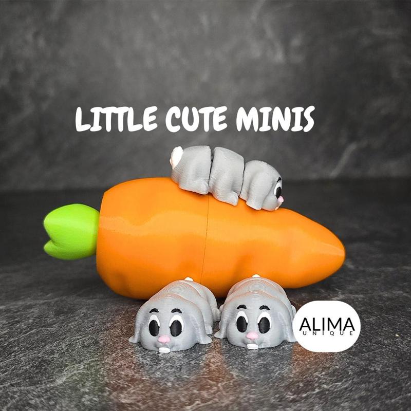 Little Baby Bunny incl. Carrot Box / Articulated Flexi Fidget Toy