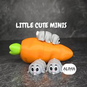 Little Baby Bunny incl. Carrot Box / Articulated Flexi Fidget Toy