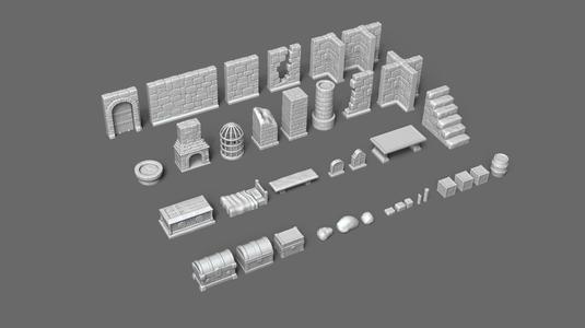 Modular RPG Dungeon Set Kit – 37 Printable Pieces