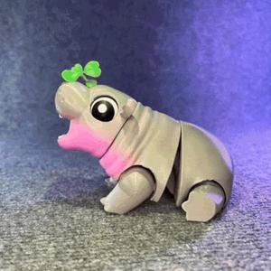 Moo Deng Hippo Flexi – Articulated – STL & 3mf multicolor