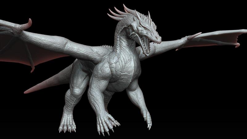 Fantasy Western Dragon HighPoly  Zbrush