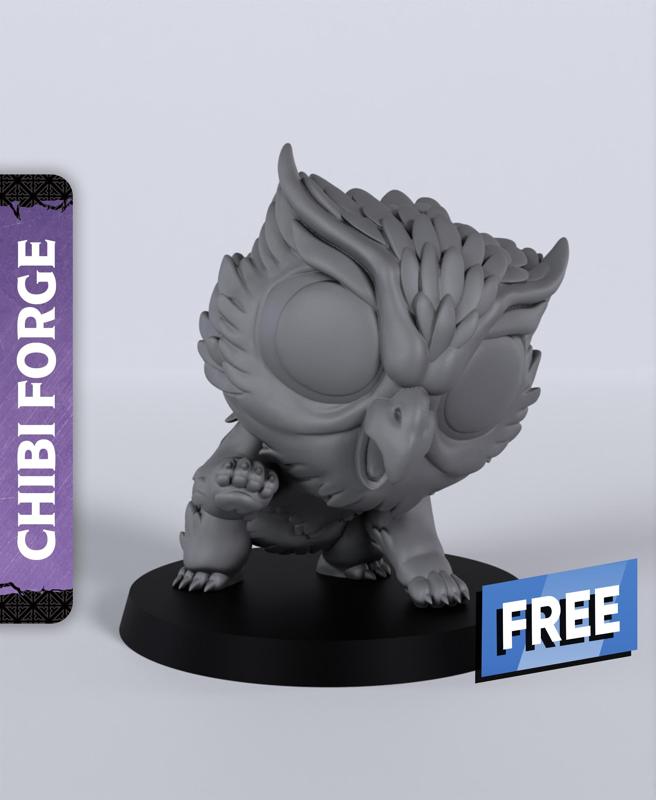 Chibi Owlbear Cub – With Free Dragon – 5e DnD Inspired for RPG and Wargamers