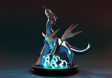 DIALGA – 3D PRINTABLE POKEMON with cuts and as a whole