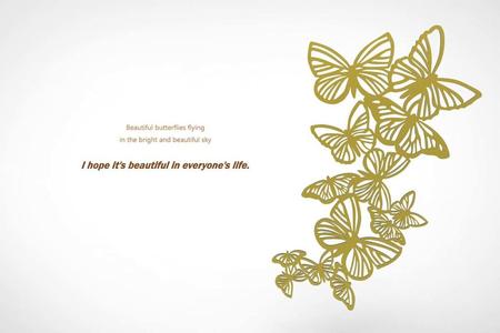 the ornament of a group of butterflies wall decoration