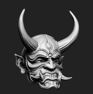 Japanese Hannya Mask Oni Demon Mask Samurai Mask 3D print model
