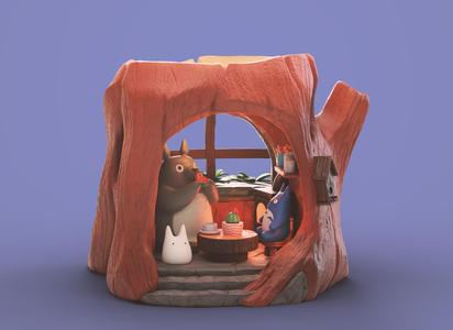My Neighbor Totoro Treehouse Diorama