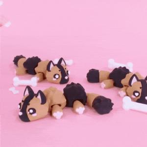 Flexi German Shepherd Dog, articulating, cute, fidget, articulated