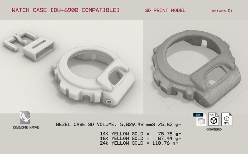 Watch case compatible with DW-6900