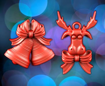 Christmas Bell and reindeer