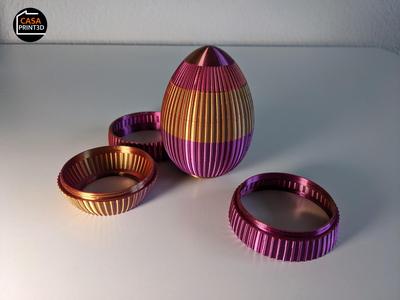 Threaded Easter Egg container. Easy 7-piece Puzzle