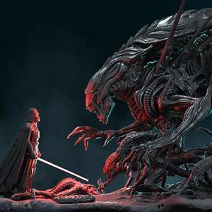 Alien Queen in Diorama STL files for 3D Printing | Assembly Model