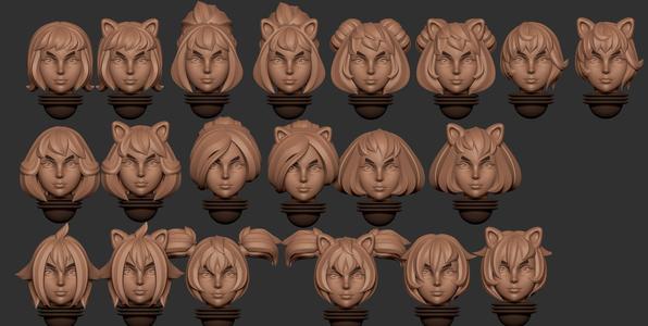 Anime megaset of Space nuns alternative heads