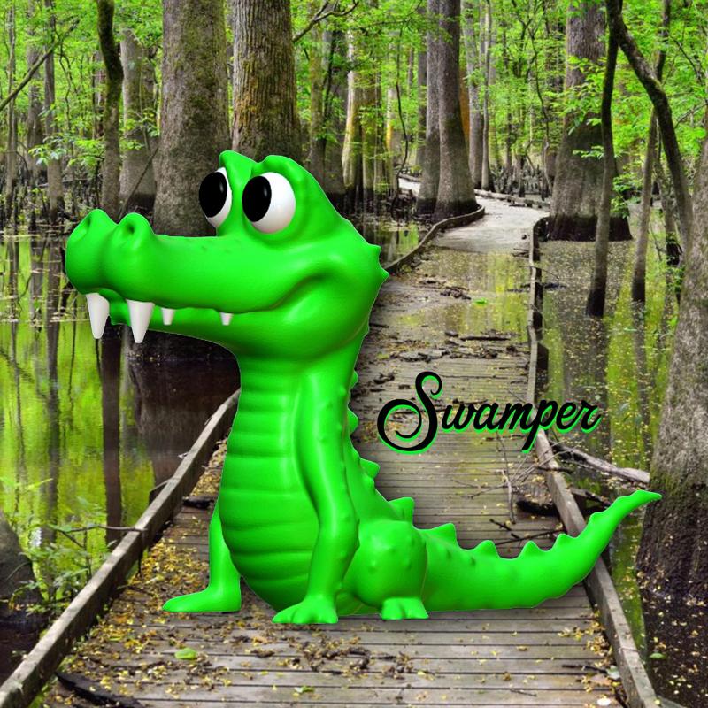 Prehistoric Swamp Alligator Sarco Figurine