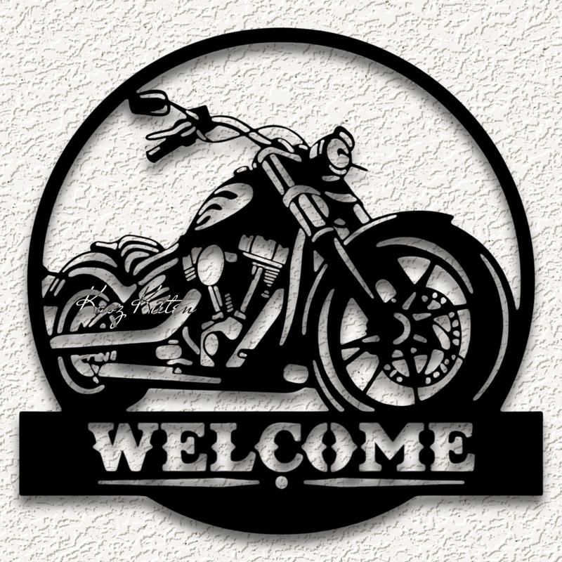harley davidson welcome motorcycle wall art HD bike home decor