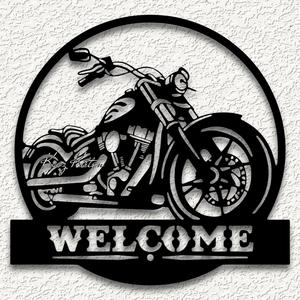 harley davidson welcome motorcycle wall art HD bike home decor