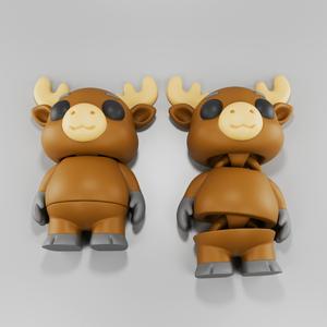 Flexy Moose Figurine + Keychain