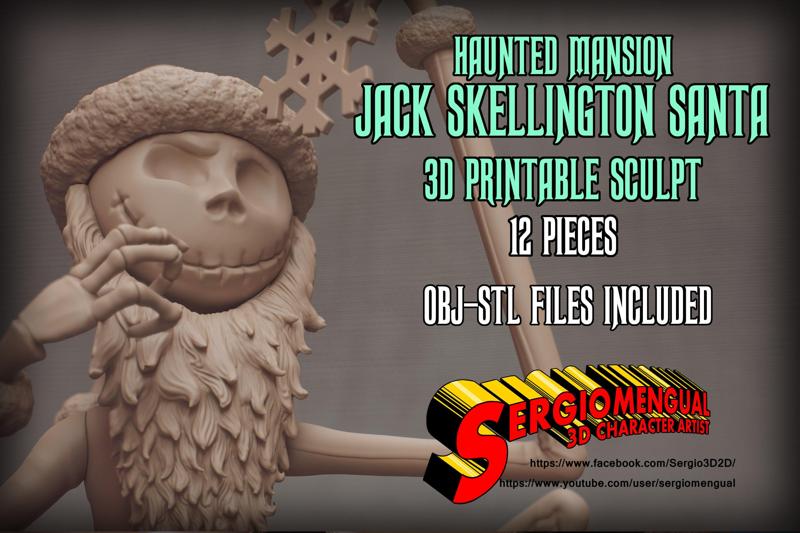 Haunted Mansion Jack Skellington Santa 3D Printable Sculpt