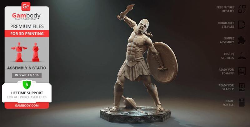 Odyssey Spartan Warrior 3D Printing Figurine | Assembly