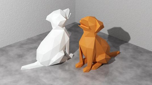 Low Poly Puppy Dog (Scraper Holder / Decoration)