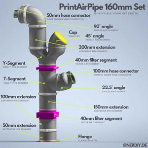 PrintAirPipe – 160mm Pipe system – complete set by Nerdiy.de
