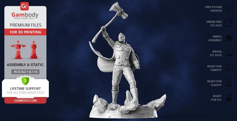 Thor with Stormbreaker 3D Printing Figurine | Assembly