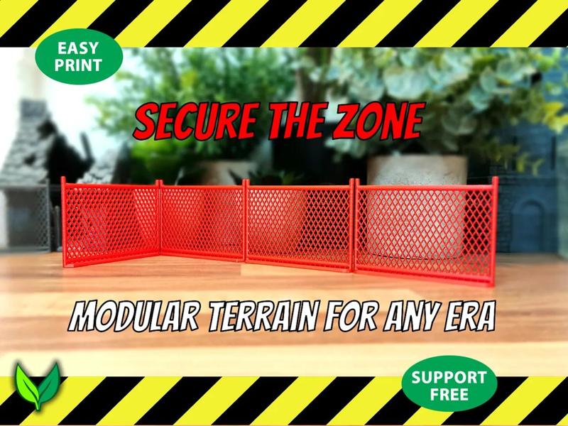 Chain Link Fence Set – 28mm Modular Scatter Terrain (FDM-Friendly)