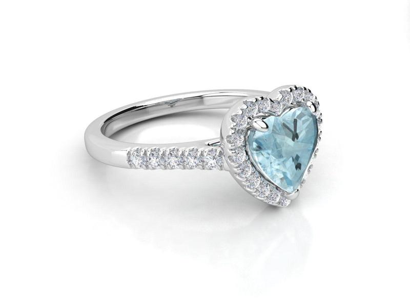 HS R030 engagement ring gemstone diamond heart halo