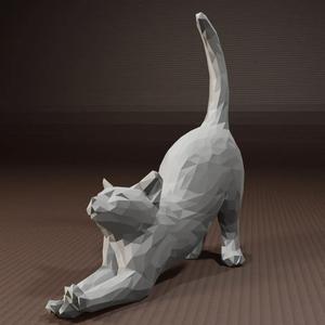 Low Poly Cat scratch – Sculpture