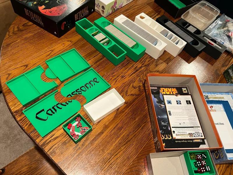 Modular Carcassonne Storage / Insert / Organizer system (Star Wars, Winter, Hunters and Gatherers, Mists over Carcassonne, Amazonas)