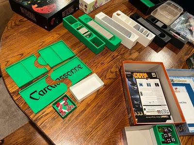 Modular Carcassonne Storage / Insert / Organizer system (Star Wars, Winter, Hunters and Gatherers, Mists over Carcassonne, Amazonas)