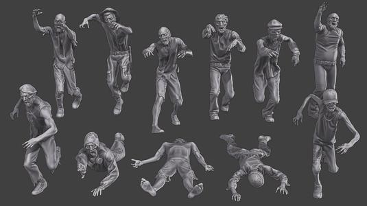 Casual Zombie CZ3 Pack 2 3D Model Collection