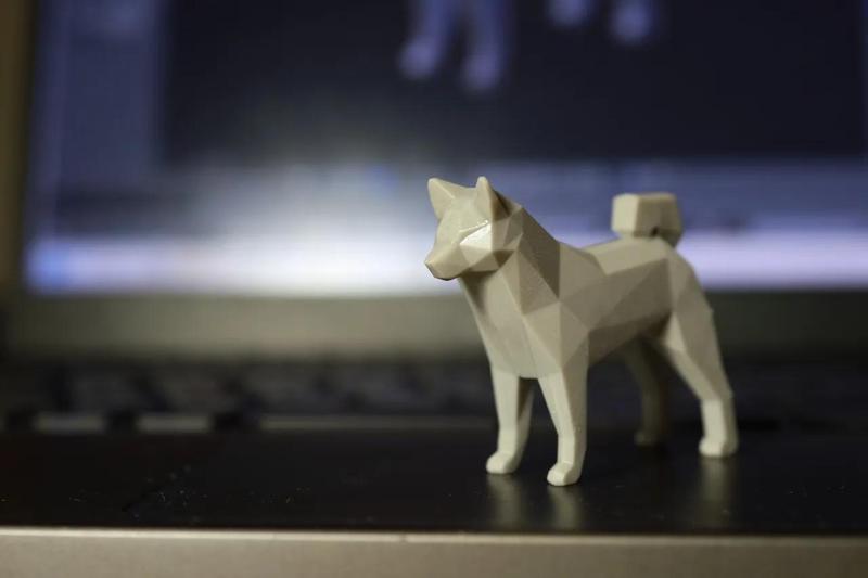 Low Poly Shiba Figurine