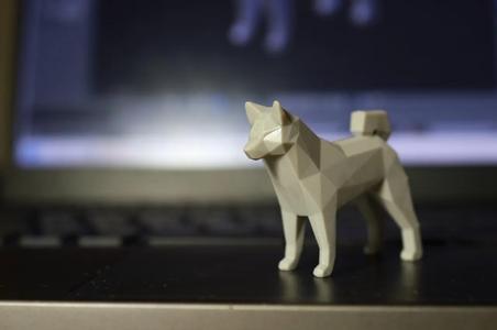 Low Poly Shiba Figurine