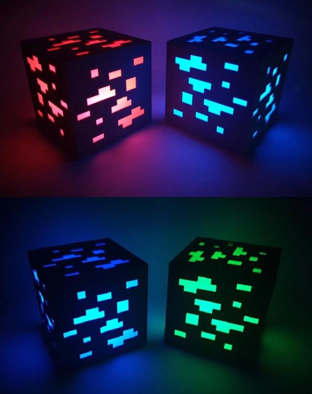Minecraft Ore – small Tealight LED lamp (white)