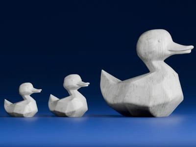 Low-Poly Duck Family